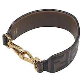 Fendi-Fendi Zucca Leather Shoulder Strap-Brown