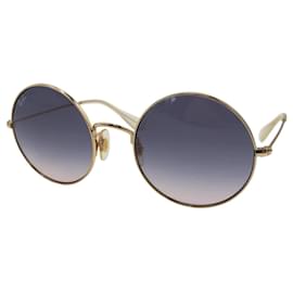 Autre Marque-Ray-Ban Gold Blue Metal Round Sunglasses RB001/19-Other