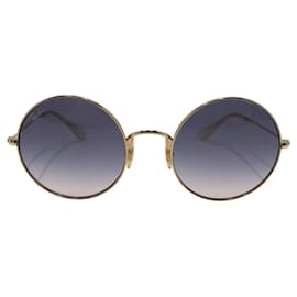 Autre Marque-Ray-Ban Gold Blue Metal Round Sunglasses RB001/19-Other