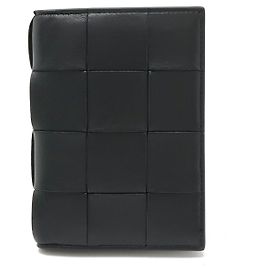 Bottega Veneta Leather Passport Case Black Black