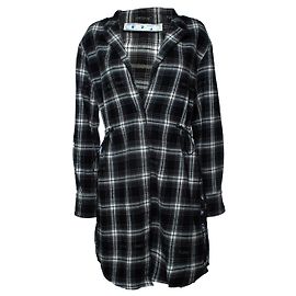 Off White Off-White kariertes Kordelkleid Schwarz Weiß