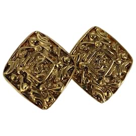 Chanel-CHANEL Earring metal Gold CC Auth bs20202-Golden