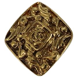 Chanel-CHANEL Earring metal Gold CC Auth bs20202-Golden