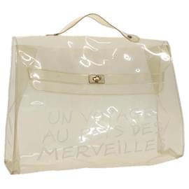 Hermès-HERMES Sac à main Kelly en vinyle transparent doré Auth bs20094-Doré,Autre