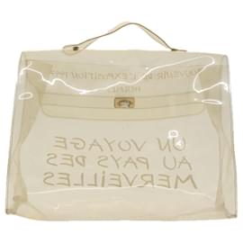 Hermès-HERMES Sac à main Kelly en vinyle transparent doré Auth bs20094-Doré,Autre