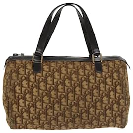Christian Dior-Christian Dior Trotter Canvas Hand Bag Brown Auth 101496-Brown
