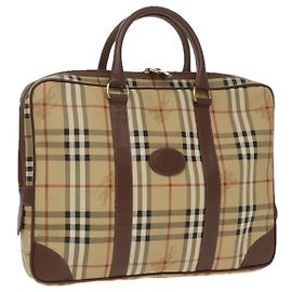 Autre Marque Sac à main Burberrys Nova Check PVC Beige Or Auth 101041 Beige Doré