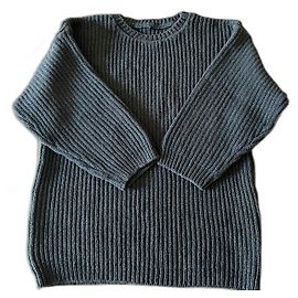 Autre Marque militärgrüner Pullover 100% Baumwolle englisches Rippenstrick Größe 38-40 Khaki Dunkelgrün