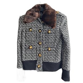 Giacca Balmain in lana nera Nero
