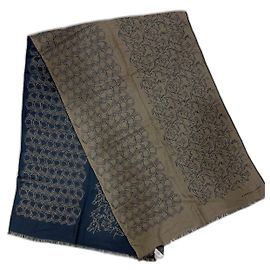 Pañuelo de seda Hermès azul marino Azul marino