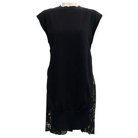 Schwarzes Blumenstrickkleid von Sacai Schwarz