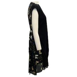 Sacai-Sacai Black Floral Knit Front Dress-Black
