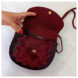 Yves Saint Laurent-YSL bag in burgundy leather-Dark red