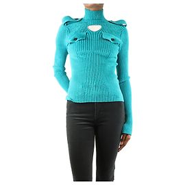Bottega Veneta Teal gerippter Rollkragenpullover - Größe XS Blau