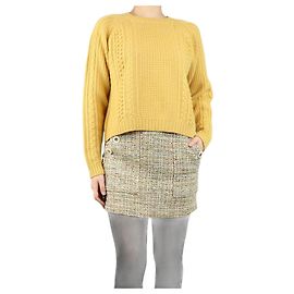 Weekend Max Mara Pull en maille torsadée moutarde - taille S Jaune