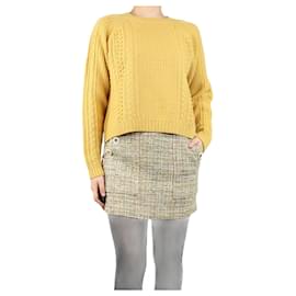 Weekend Max Mara Senfgelb Kabelstrickpullover - Größe S Gelb