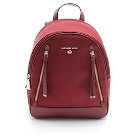 Michael Kors-Michael Kors Brooklyn Nylon Leather Backpack-Brown
