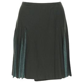 Alaïa Saia envolvente de mistura de lã com barra plissada Alaia Verde