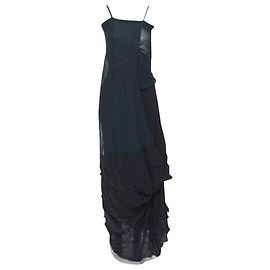Vestido deconstruido Shibori de Yohji Yamamoto Verde