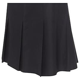Ralph Lauren-Ralph Lauren pleated hem A-line knitee length skirt work-Black