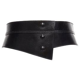 Dolce & Gabbana Patentleder gepanelter Korsett-Obi-Taillengürtel Schwarz