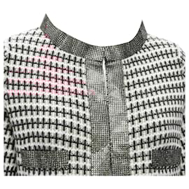 Chanel-Chanel cashmere tweed crystal trim swing cardigan jacket-Pink
