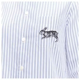 Gucci-Gucci rabbprint striped cotton pyjama dress shirt-White