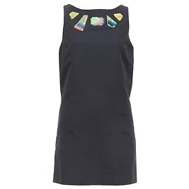 Emilio Pucci Kleid mit Harzsteinverzierungen Schwarz