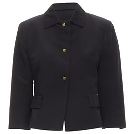 Valentino Garavani copper tone square buttons cropped blazer Black