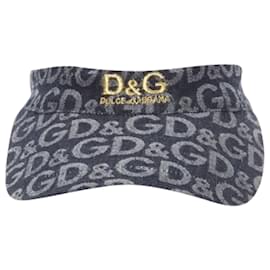 Dolce & Gabbana-Dolce & Gabbana D&G logo denim jacquard embroidery visor hat-Blue