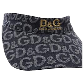 Dolce & Gabbana-Dolce & Gabbana D&G logo denim jacquard embroidery visor hat-Blue