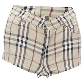 Shorts mini de verificação de assinatura Hoe Check da Burberry London Marrom