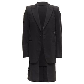 Raf Simons cotton detachable laye longline coat jacket Black