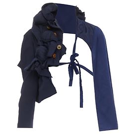 Comme Des Garcons Deconstruierte Halbbindejacke von Comme Des Garçons Runway Twist Knot Blau Marineblau