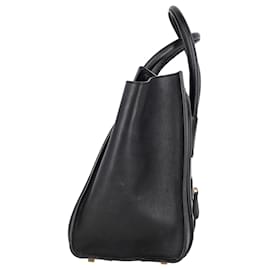 Céline- Celine Mini Luggage Handbag in Black Calfskin Leather-Black