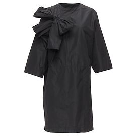 Dries Van Noten Zeltkleid mit Schleifendetail und Schlüssel-Ausschnitt Schwarz