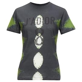 Dior-Christian Dior J'adior Tie Dye Cotton Linen 8 Tshirt-Green