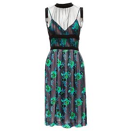 Robe à superposition en soie à imprimé floral Christopher Kane Noir