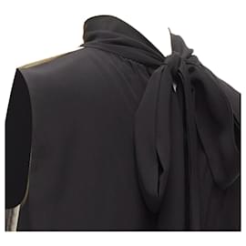 Dolce & Gabbana-D&G Lace Side Trim Tie Neck Back High Neck Boxy Dress-Black