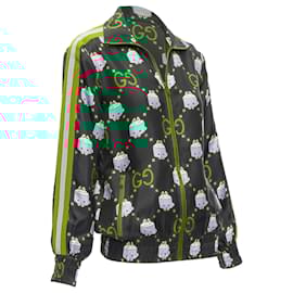 Gucci-Gucci Pikarar GG Logo Monogram Silk Track Jacket-Green