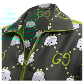 Gucci-Gucci Pikarar GG Logo Monogram Silk Track Jacket-Green