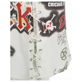 Dolce & Gabbana-Dolce & Gabbana lace up leather skirt-White
