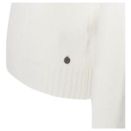 Hermès-Hermes cashmere ivory ribbed panel H charm sweater-Brown,Beige