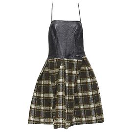 Robe cocktail en tweed laquée Junya Watanabe Vert