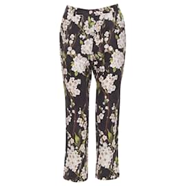 Dolce & Gabbana-Dolce & Gabbana blossom print jacquard pants-Black