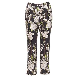 Pantalones de jacquard con estampado de flores Dolce & Gabbana Negro