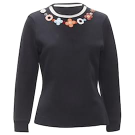 Fendi-Fendi Flowerland spike stud mesh sweater-Black