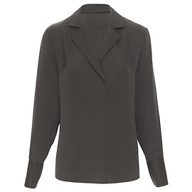 Frame Denim Camisa popover de seda Ame Moss Verde
