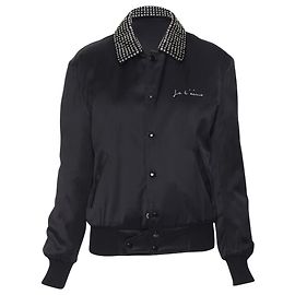 Saint Laurent Je T'aime Teddy crystal collar bomber jacket Black