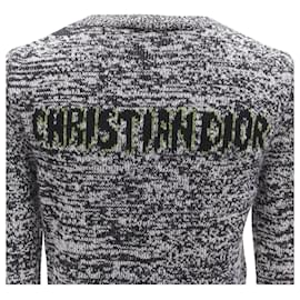 Dior-Christian Dior cashmere melange dragon illustration sweater-Grey